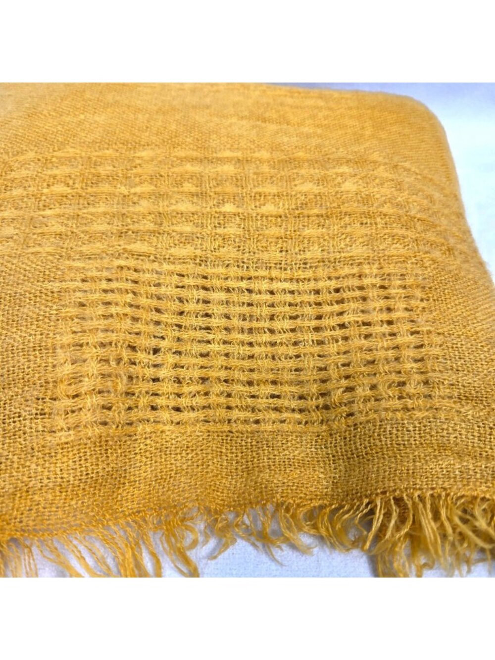 Cozy Mustard Yellow Scarf Lightweight Open & Closed Weave (Mix & Match 3/$15) - Picture 4 of 7